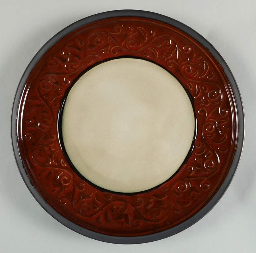 Villa Adriana Burgundy 12" Chop Plate (Round Platter) by Gibson Designs-1