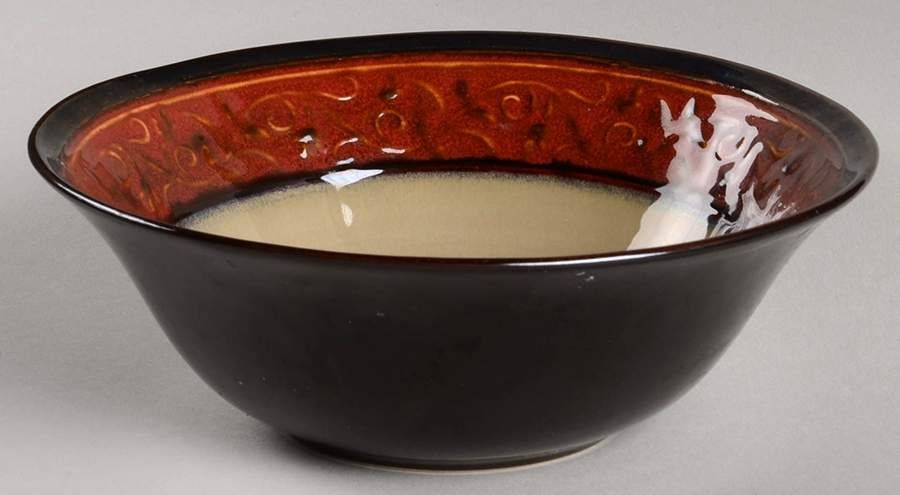 Villa Adriana Burgundy Soup/Cereal Bowl by Gibson Designs-1