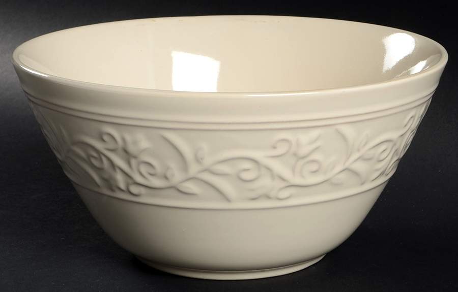 Villa Adriana Cream 9" Round Vegetable Bowl by Gibson Designs-1