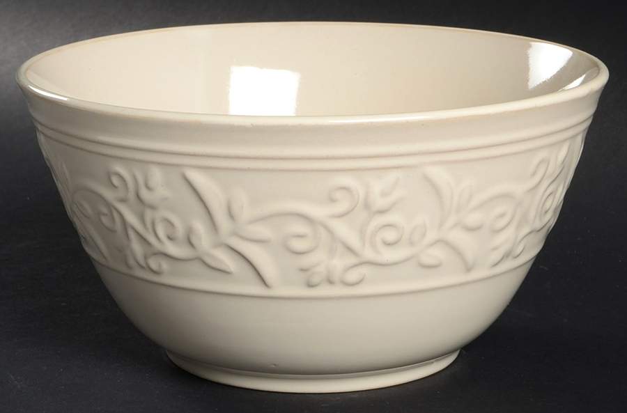 Villa Adriana Cream 7" Round Vegetable Bowl by Gibson Designs-1