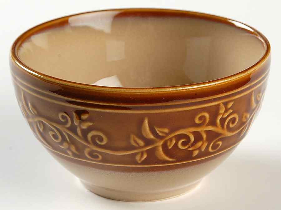 Villa Adriana Tan Fruit/Dessert (Sauce) Bowl by Gibson Designs-1