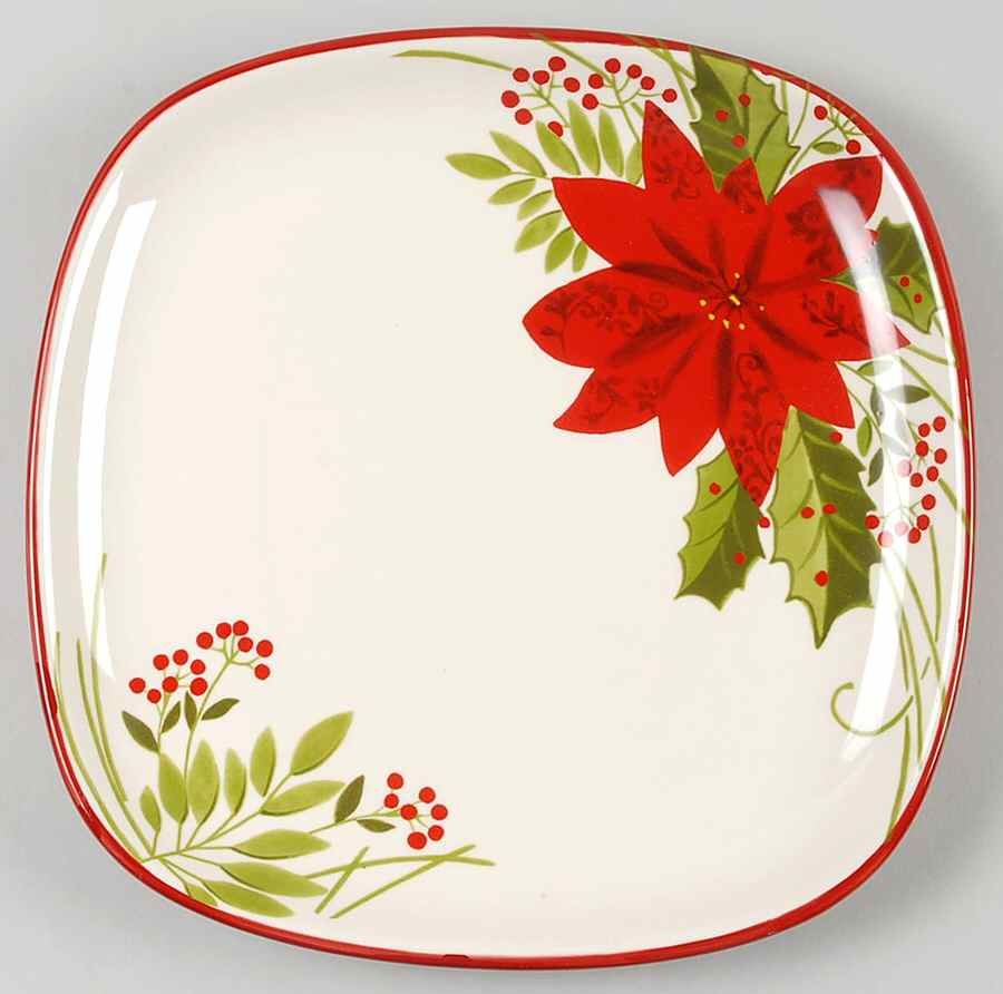 Poinsettia Holly Berry Dinner Plate by Gibson Designs-1
