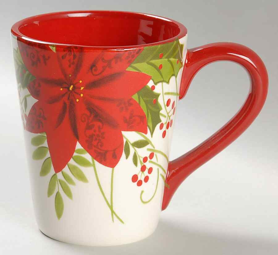 Poinsettia Holly Berry Mug by Gibson Designs-1