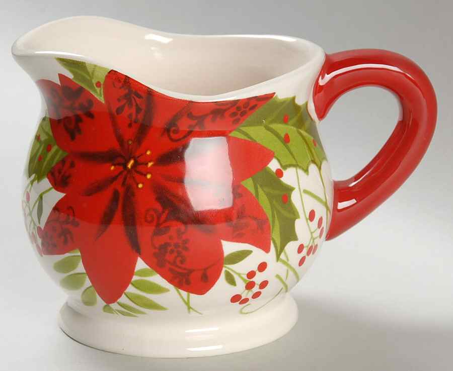 Poinsettia Holly Berry Creamer by Gibson Designs-1