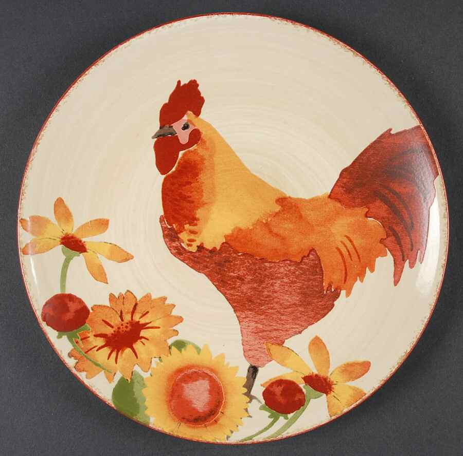 Provencal Rooster Salad Plate by Gibson Designs-1