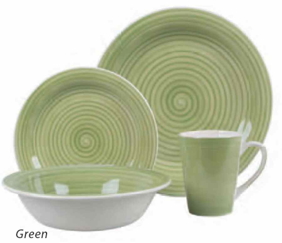 Fresh Swirls Green Dinner Plate by Gibson Designs-1