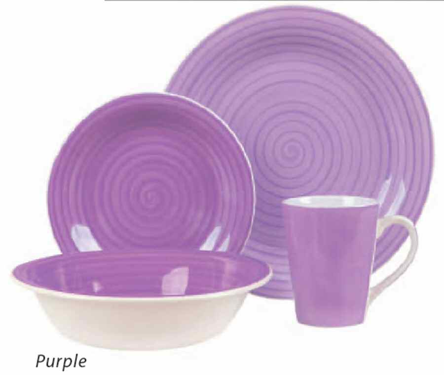 Fresh Swirls Purple Dinner Plate by Gibson Designs-1