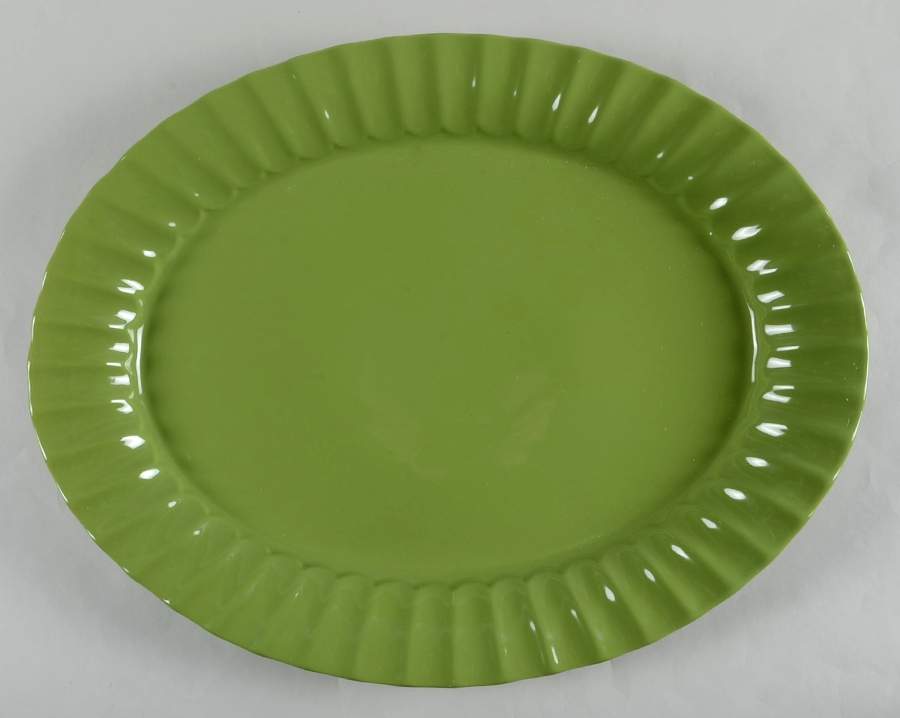 Montcrest Green 18" Oval Serving Platter by Gibson Designs-1