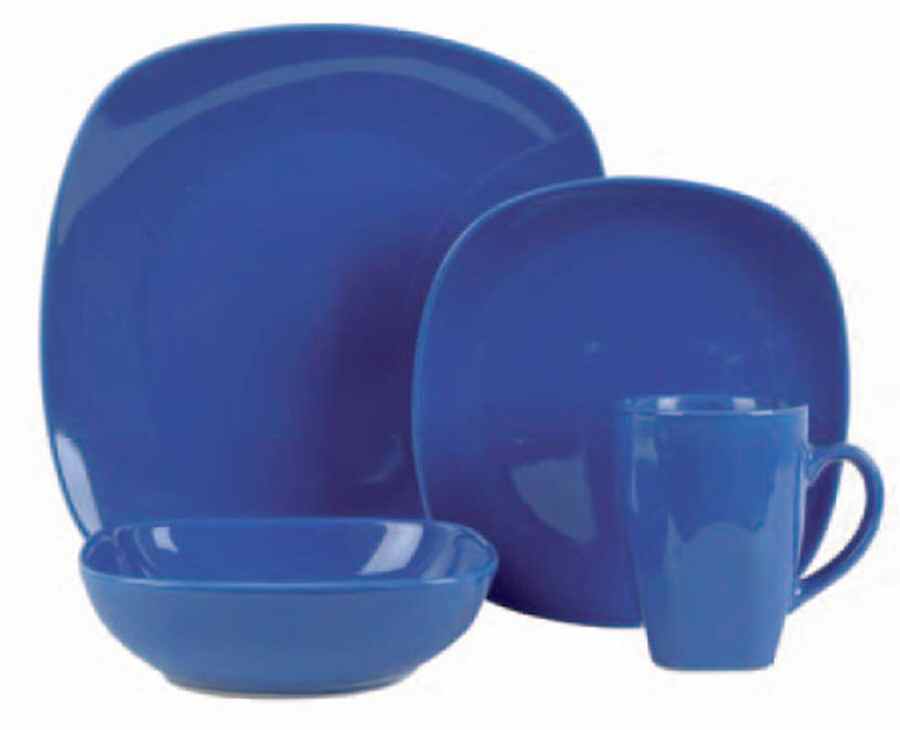 Quarto Cobalt Blue Dinner Plate by Gibson Designs-1