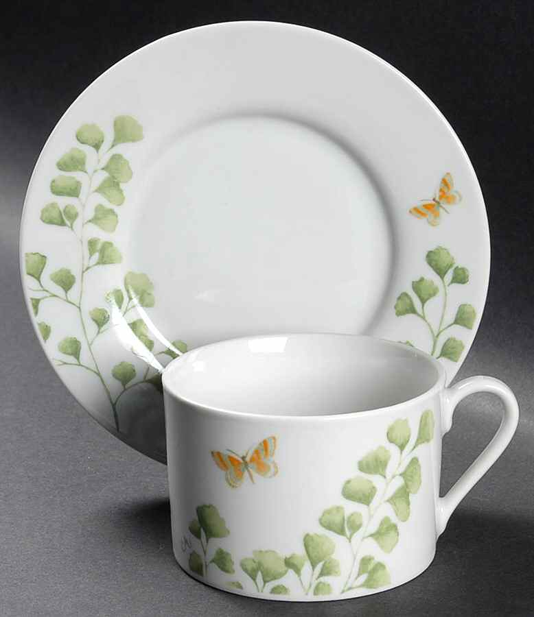 Woodland Fern Flat Cup & Saucer Set by Gibson Designs-1