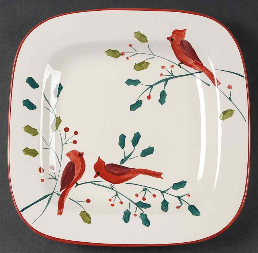 Winter Cardinals Salad/Dessert Plate by Gibson Designs-1