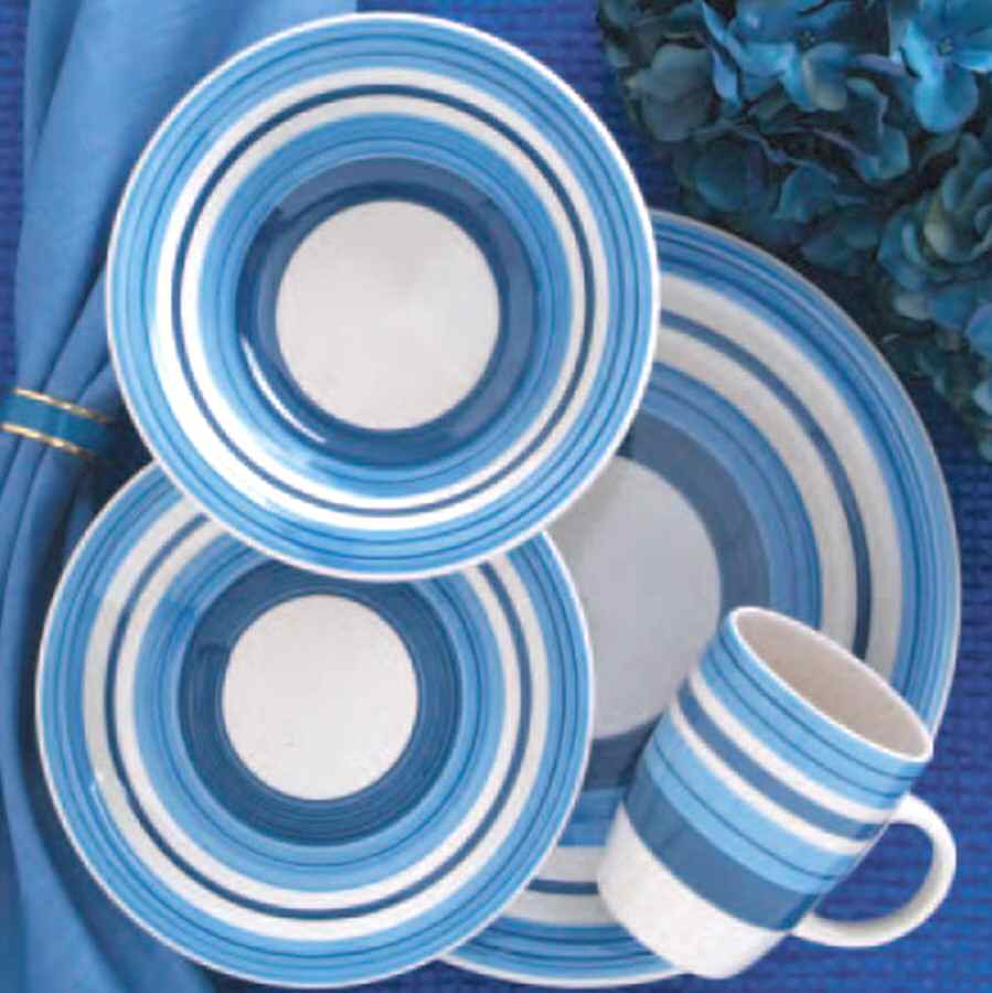 Caramelo Blue Dinner Plate by Gibson Designs-1