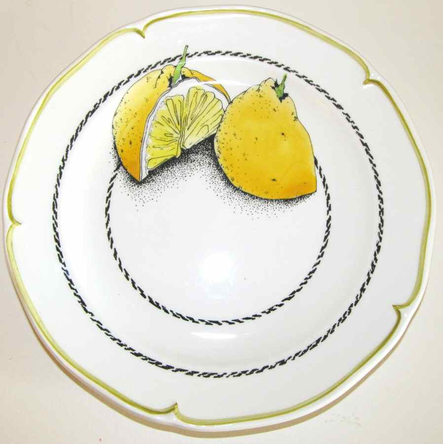 Citrons Canape Plate by Faiencerie De Gien-1