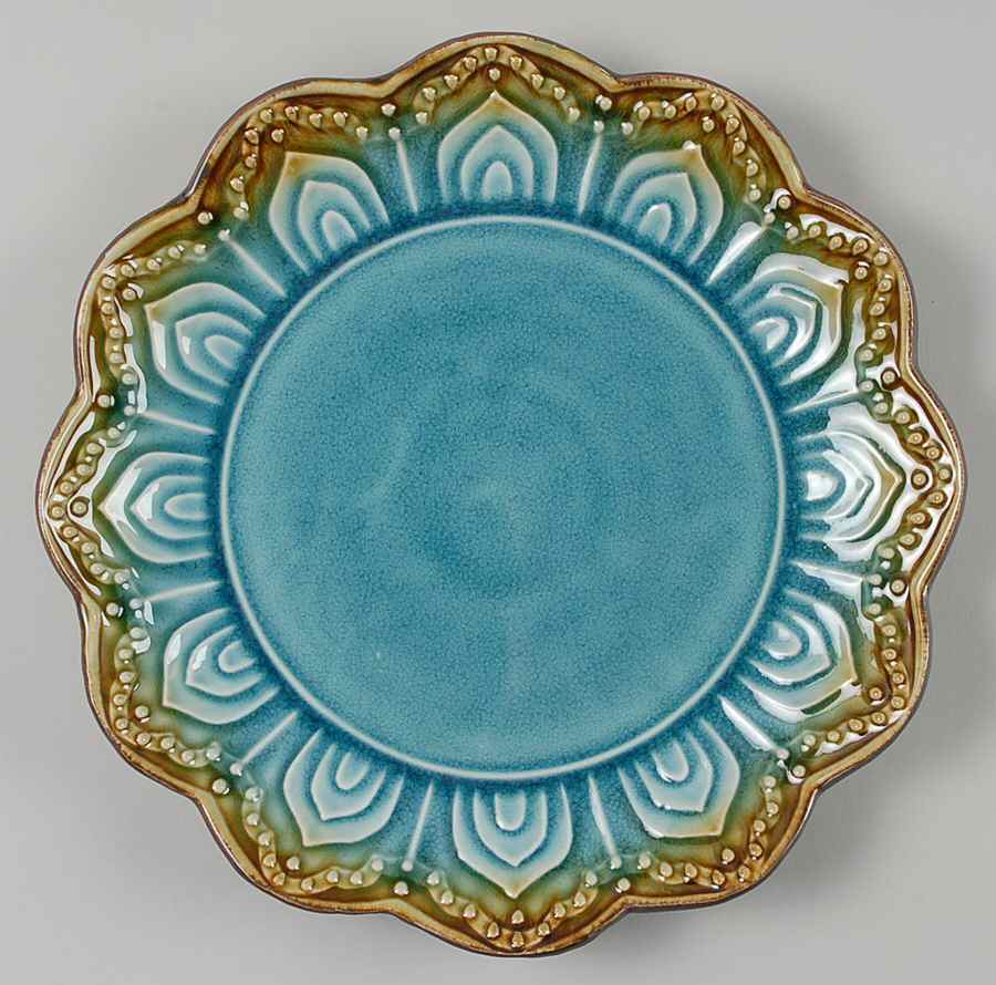 Maison Morocco Turquoise Dinner Plate by Gibson Designs-1