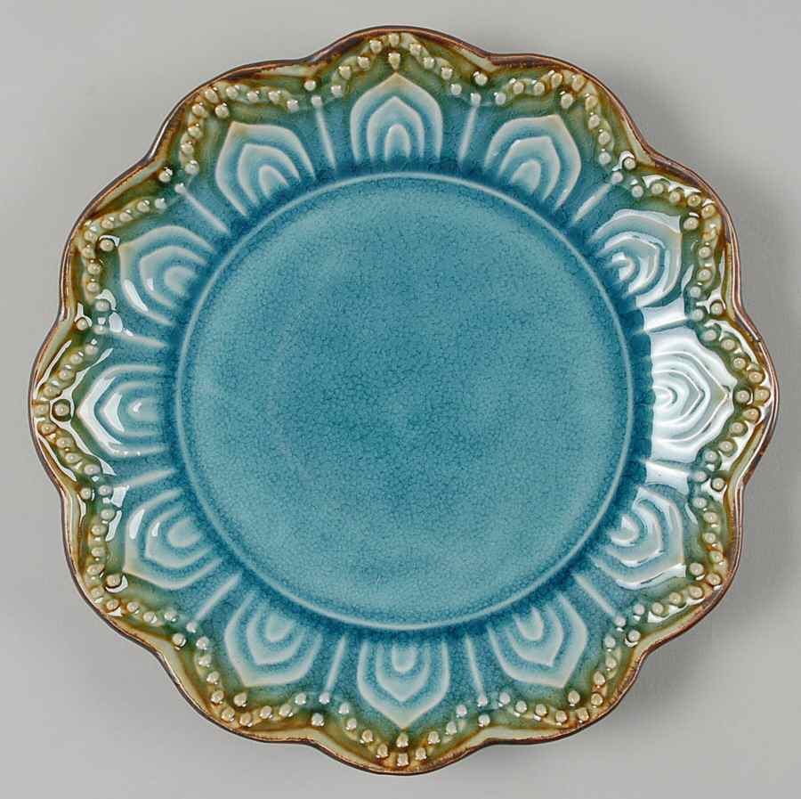Maison Morocco Turquoise Salad/Dessert Plate by Gibson Designs-1