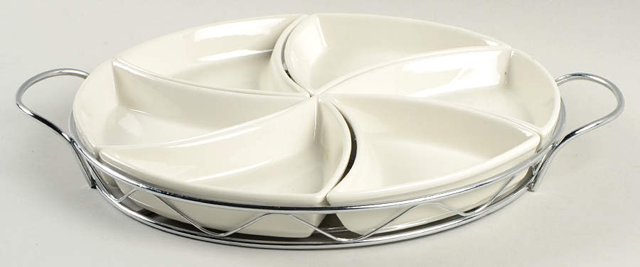Siena 7-Piece Relish (6 Sections & Metal Stand) by Godinger-1