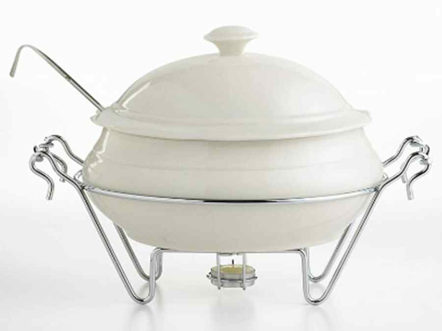Siena Tureen & Lid with Metal Ladle & Stand by Godinger-1