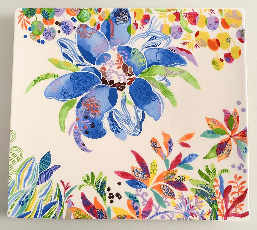 Eden 11" Square Plate by Faiencerie De Gien-1