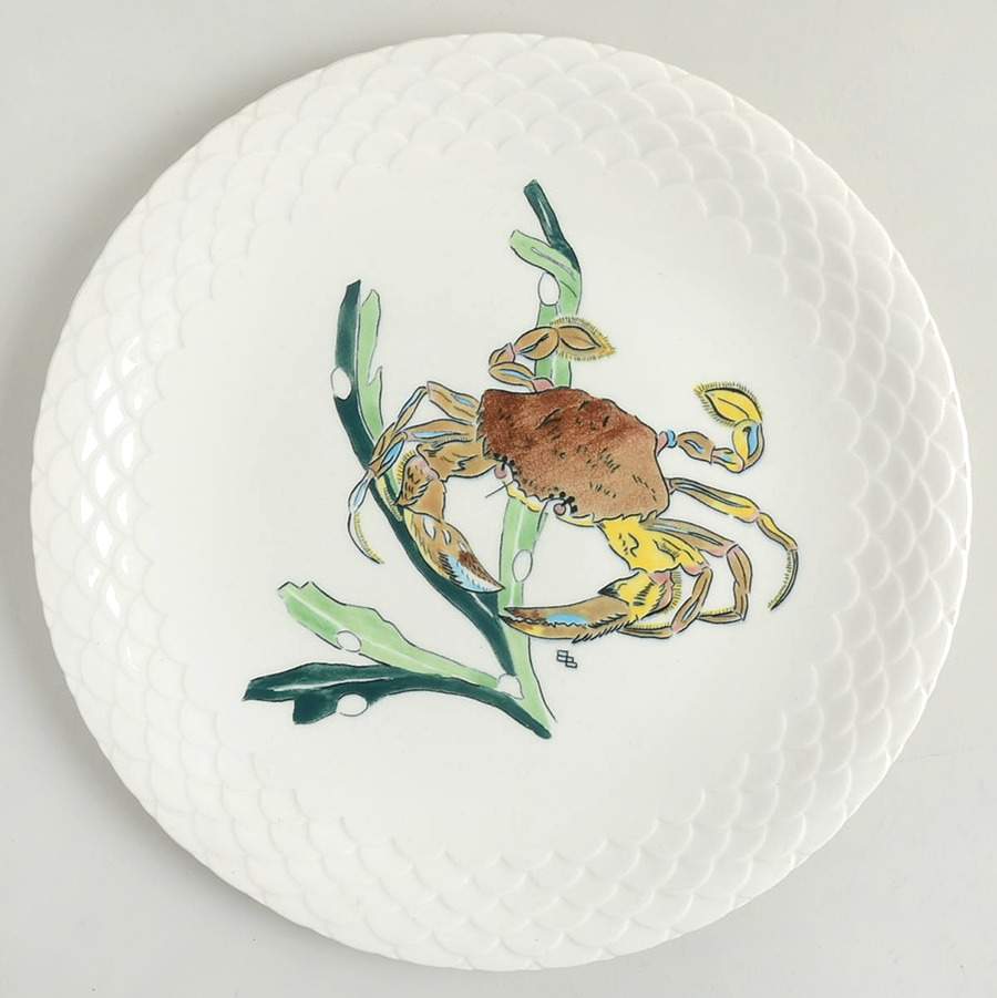 Grand Crustaces (Embossed Scale Border) Dinner Plate by Faiencerie De Gien-1