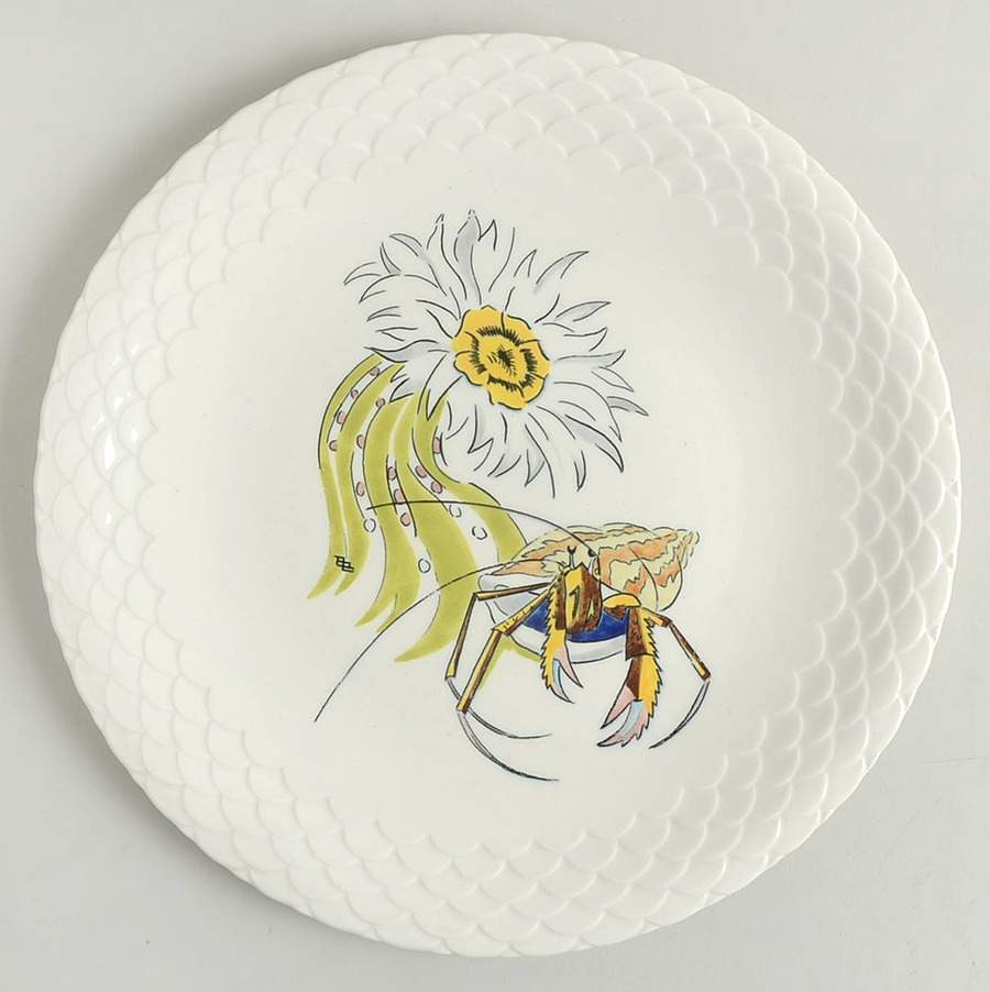 Grand Crustaces (Embossed Scale Border) Dinner Plate by Faiencerie De Gien-1
