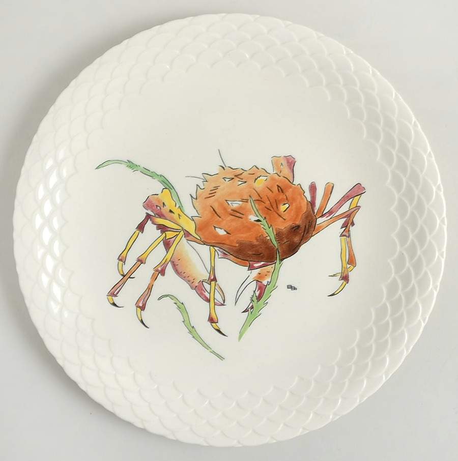 Grand Crustaces (Embossed Scale Border) Dinner Plate by Faiencerie De Gien-1