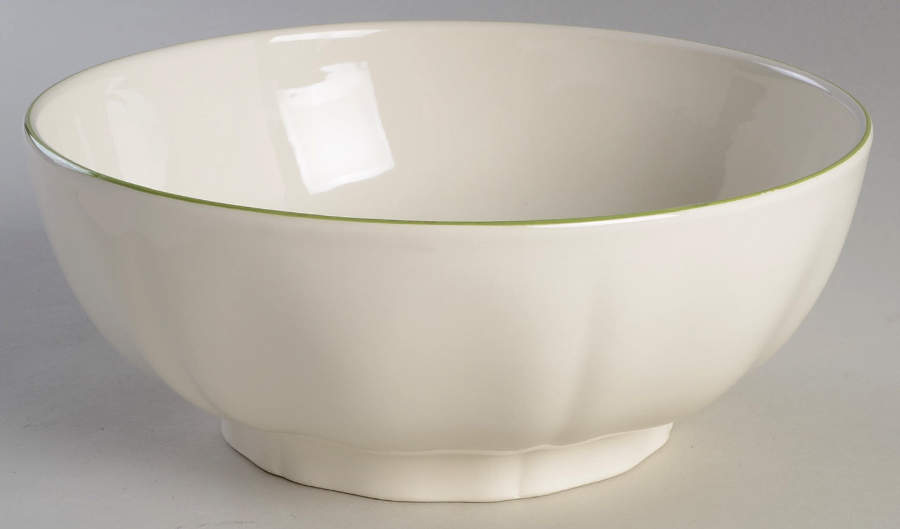 Filets Vert (GREEN) 8" Round Serving Bowl by Faiencerie De Gien-1