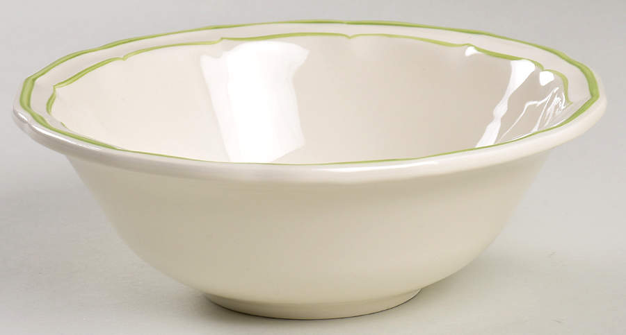 Filets Vert (GREEN) Large Soup/Cereal Bowl by Faiencerie De Gien-1