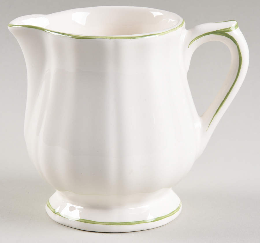 Filets Vert (GREEN) Creamer by Faiencerie De Gien-1
