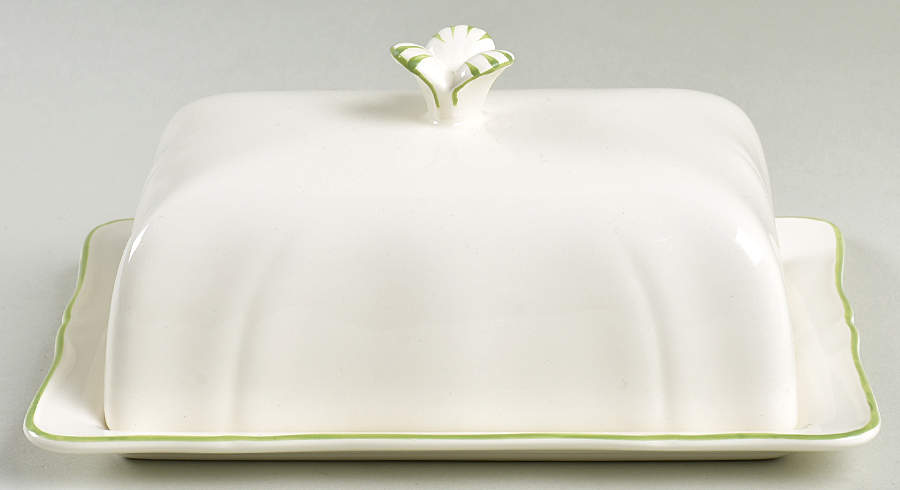 Filets Vert (GREEN) 1/4 Lb Covered Butter by Faiencerie De Gien-1