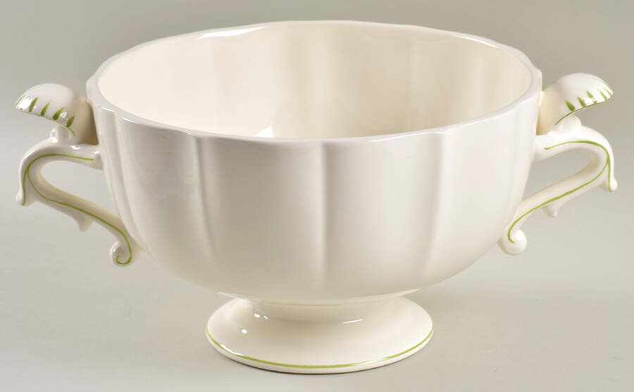 Filets Vert (GREEN) Tureen No Lid by Faiencerie De Gien-1
