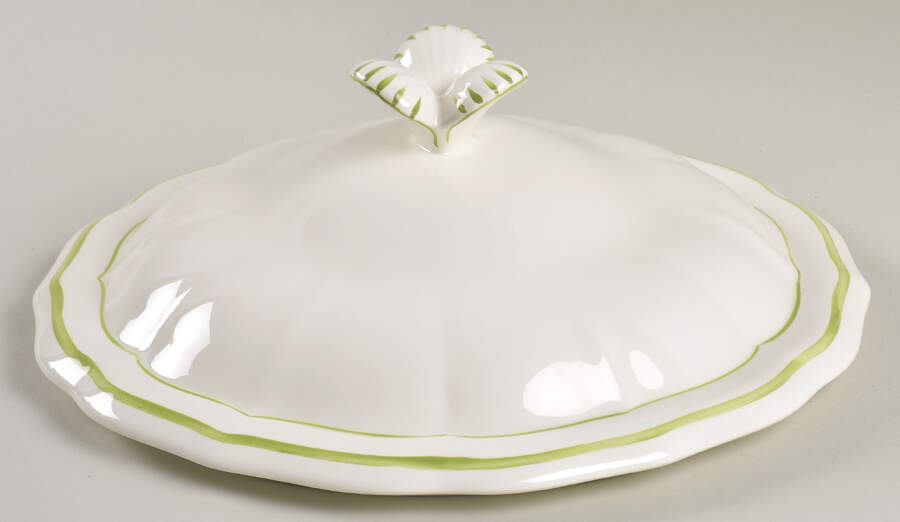 Filets Vert (GREEN) Lid for Tureen by Faiencerie De Gien-1