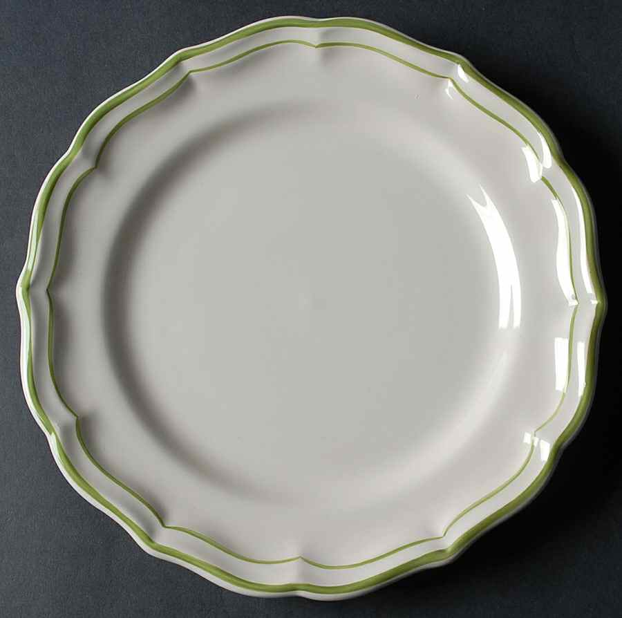 Filets Vert (GREEN) Salad/Dessert Plate by Faiencerie De Gien-1