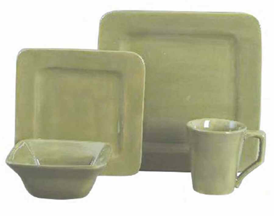 Frontino Olive Green Dinner Plate by Gibson Designs-1
