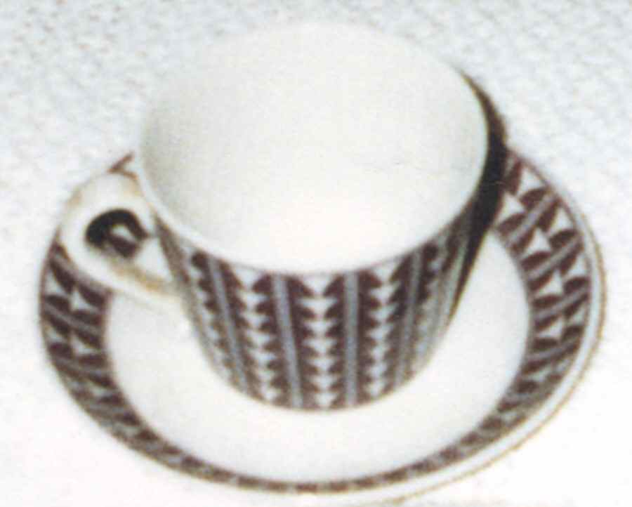 GEF4 Flat Demitasse Cup & Saucer Set by Gefle-1
