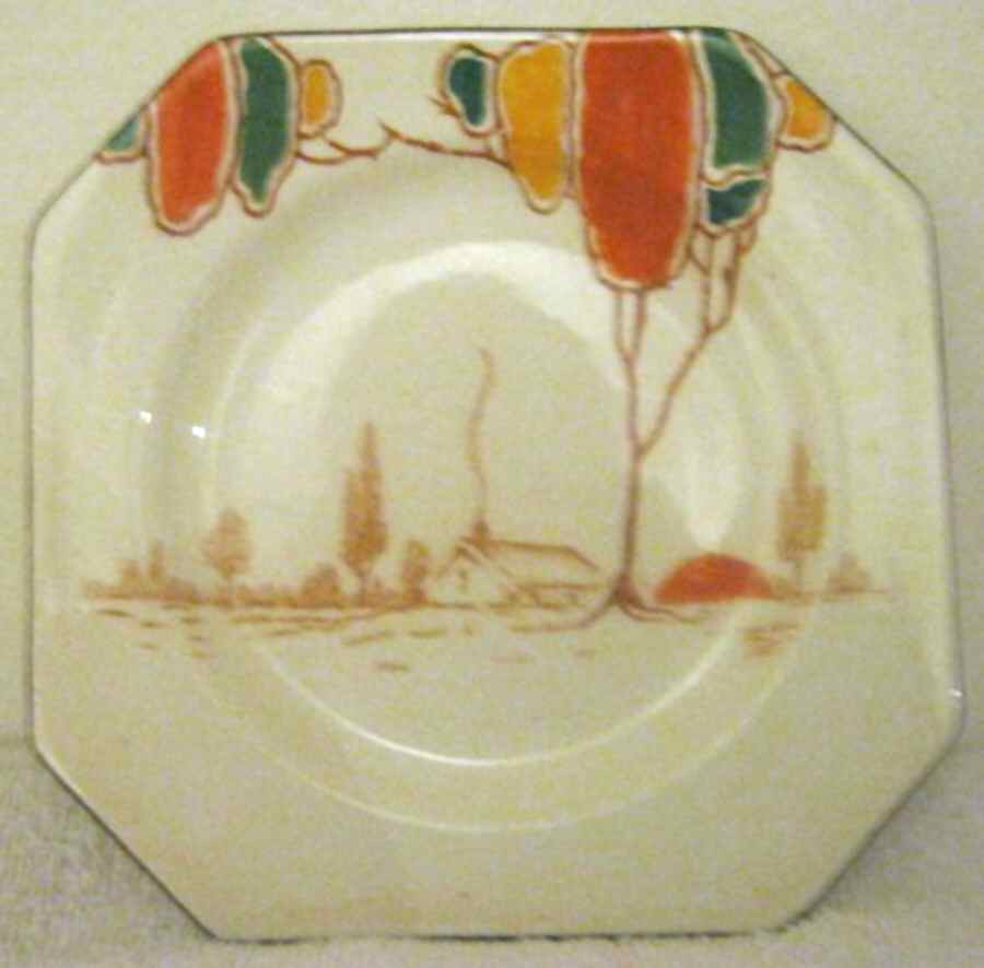 Over the Hill Square Bread & Butter Plate by T G Green (England)-1