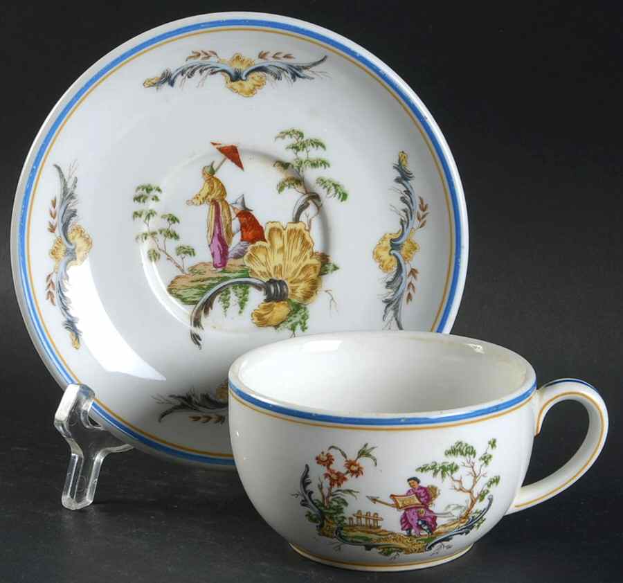 GIN287 Flat Cup & Saucer Set by Ginori 1735-1