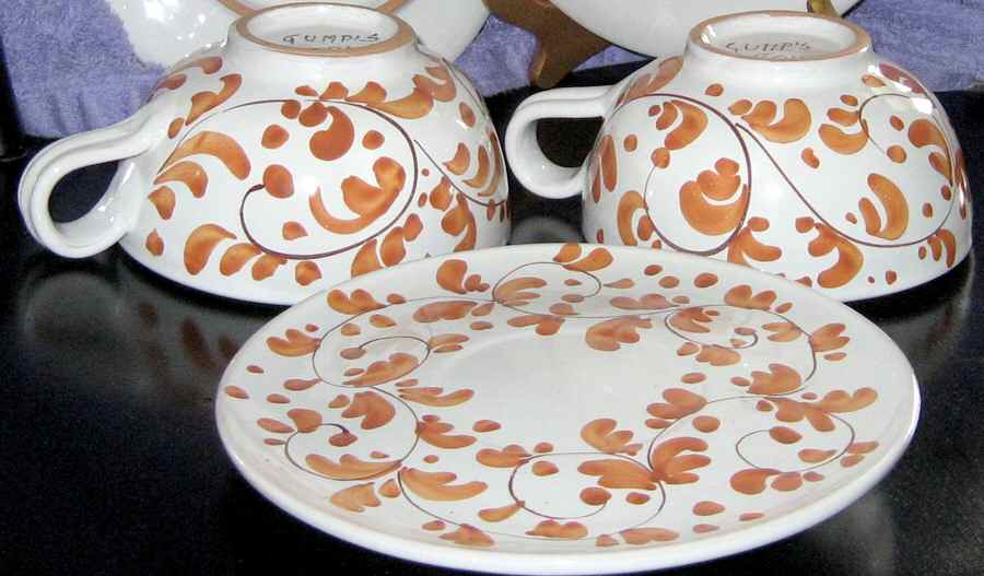 GUM22 Flat Cup & Saucer Set by Gumps-1