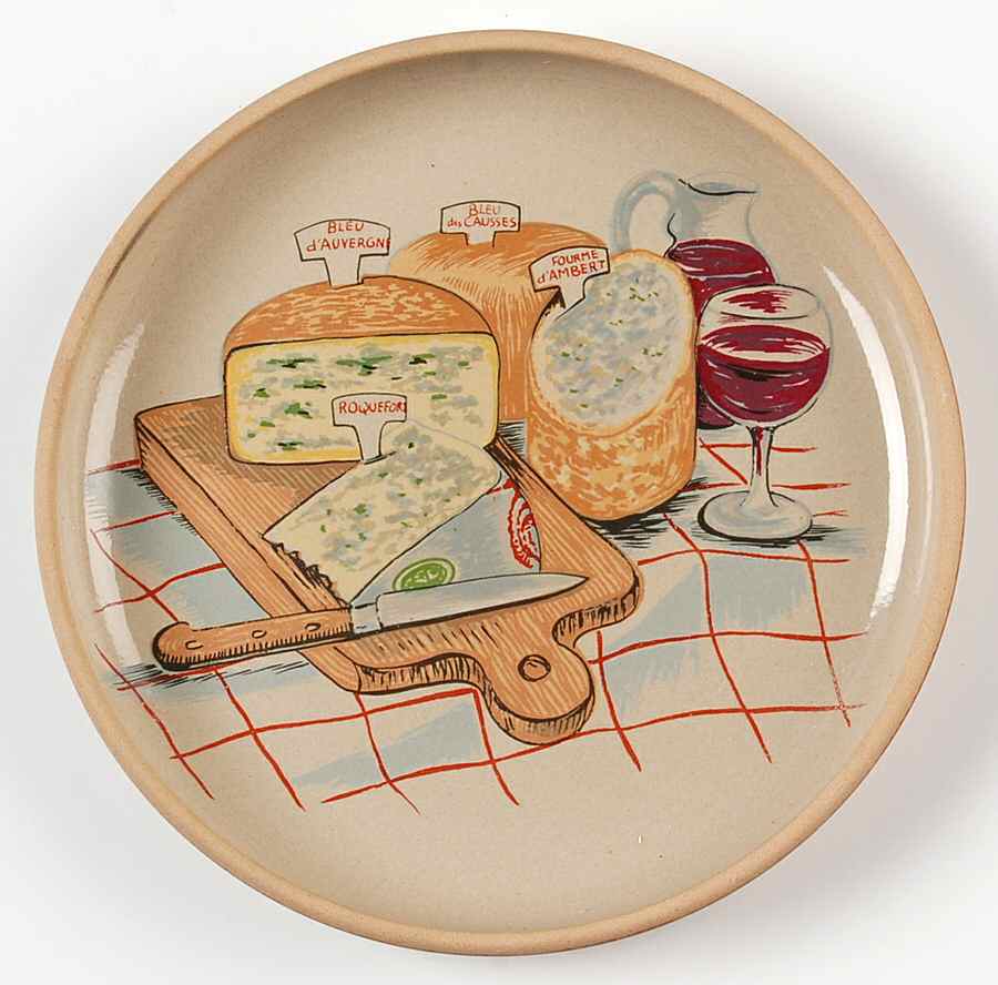 Cheese Party Bread & Butter Plate by Faiencerie De Gien-1