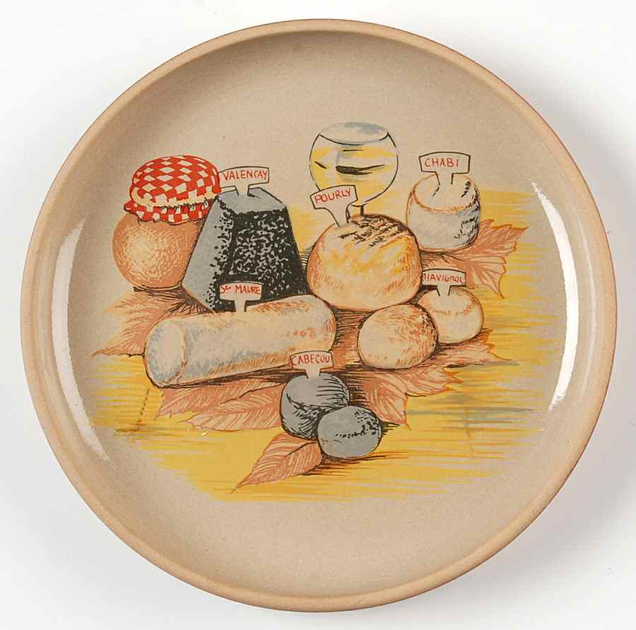 Cheese Party Bread & Butter Plate by Faiencerie De Gien-1
