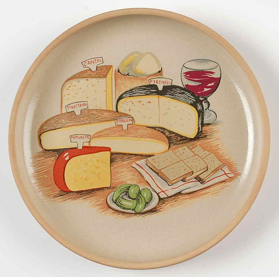 Cheese Party Bread & Butter Plate by Faiencerie De Gien-1