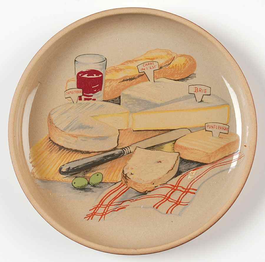 Cheese Party Bread & Butter Plate by Faiencerie De Gien-1