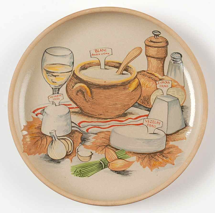 Cheese Party Bread & Butter Plate by Faiencerie De Gien-1