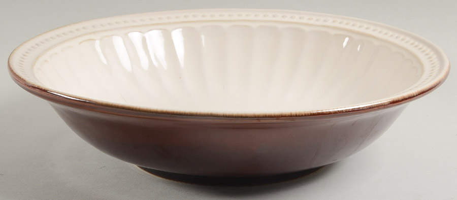 Braedon Cream 12" Large Salad Serving Bowl by Gibson Designs-1