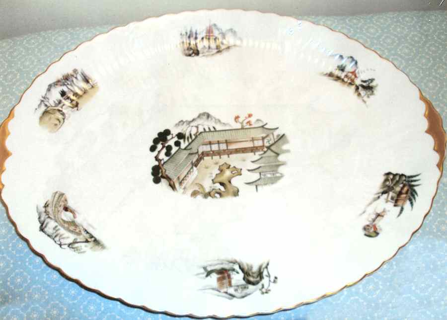 GOC64 12" Oval Serving Platter by Gold China-1