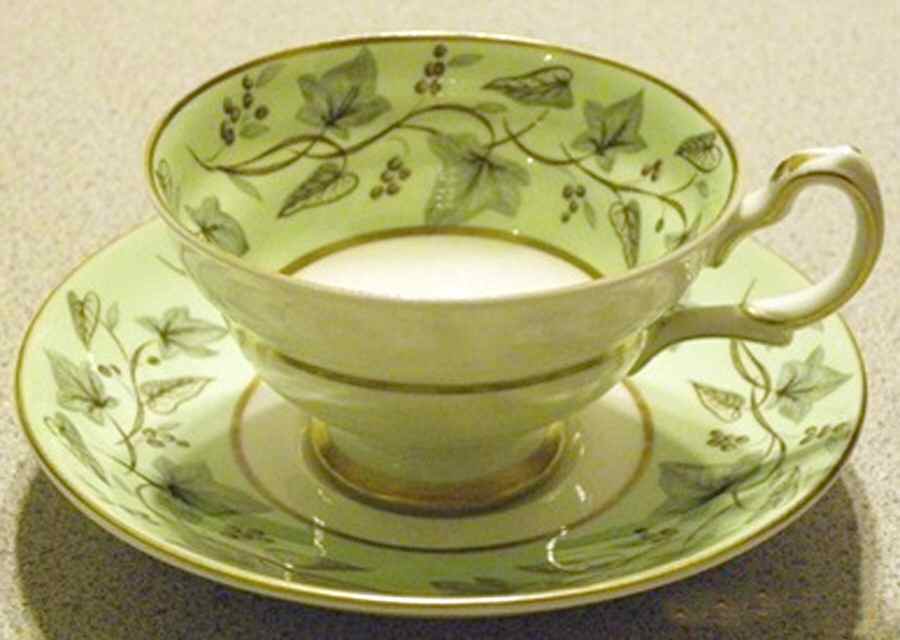 Crestwood Green Footed Cup & Saucer Set by Grosvenor-1