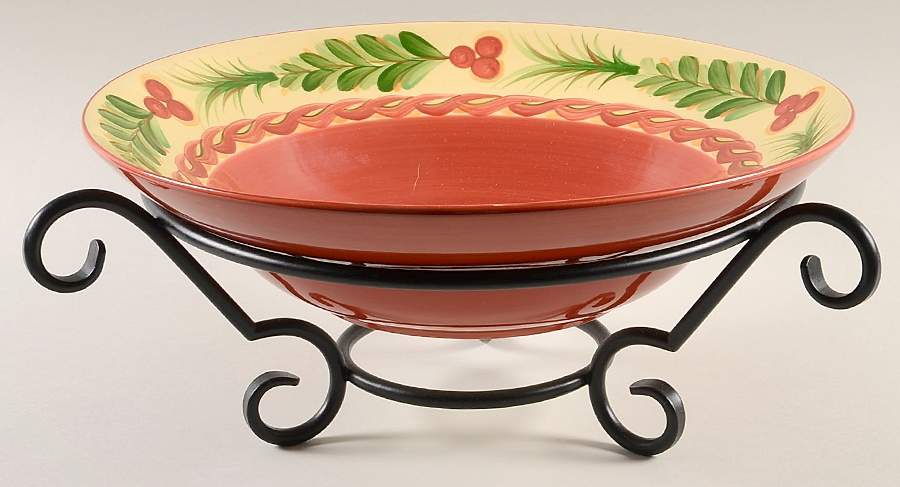 Christmas Memories 14" Pasta/Serving Bowl & Stand by Gail Pittman-1