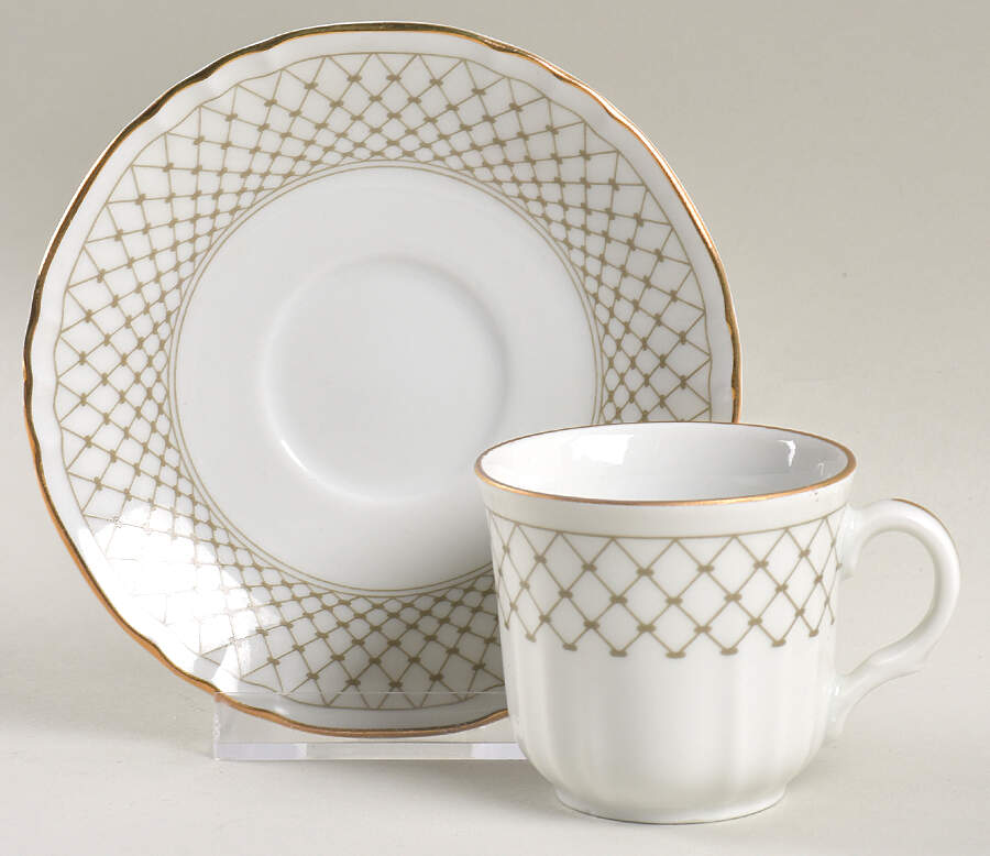 GIN290 Flat Demitasse Cup & Saucer Set by Ginori 1735-1