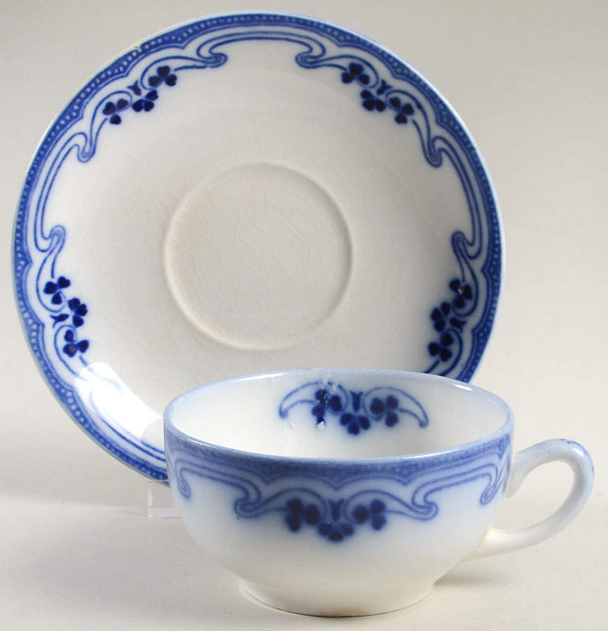 Idris (No Trim) Flat Cup & Saucer Set by Grindley-1