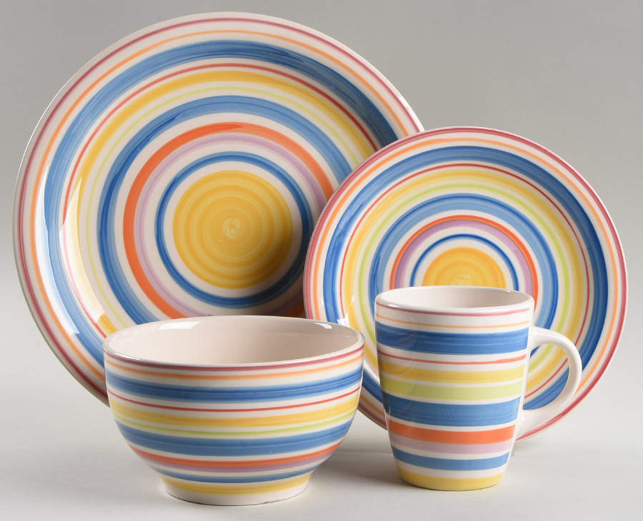 Sarita Rainbow 4 Piece Place Setting by Gibson Designs-1