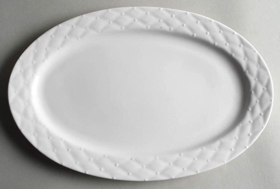 Diamonds & Pearls 14" Oval Serving Platter by Gorham-1
